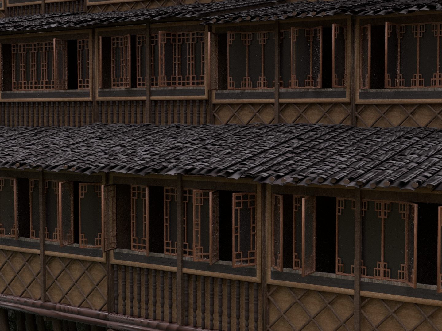 Windows opened at random angles